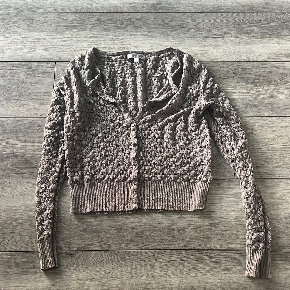 Women's lace detail  Gray Cardigan Sweater